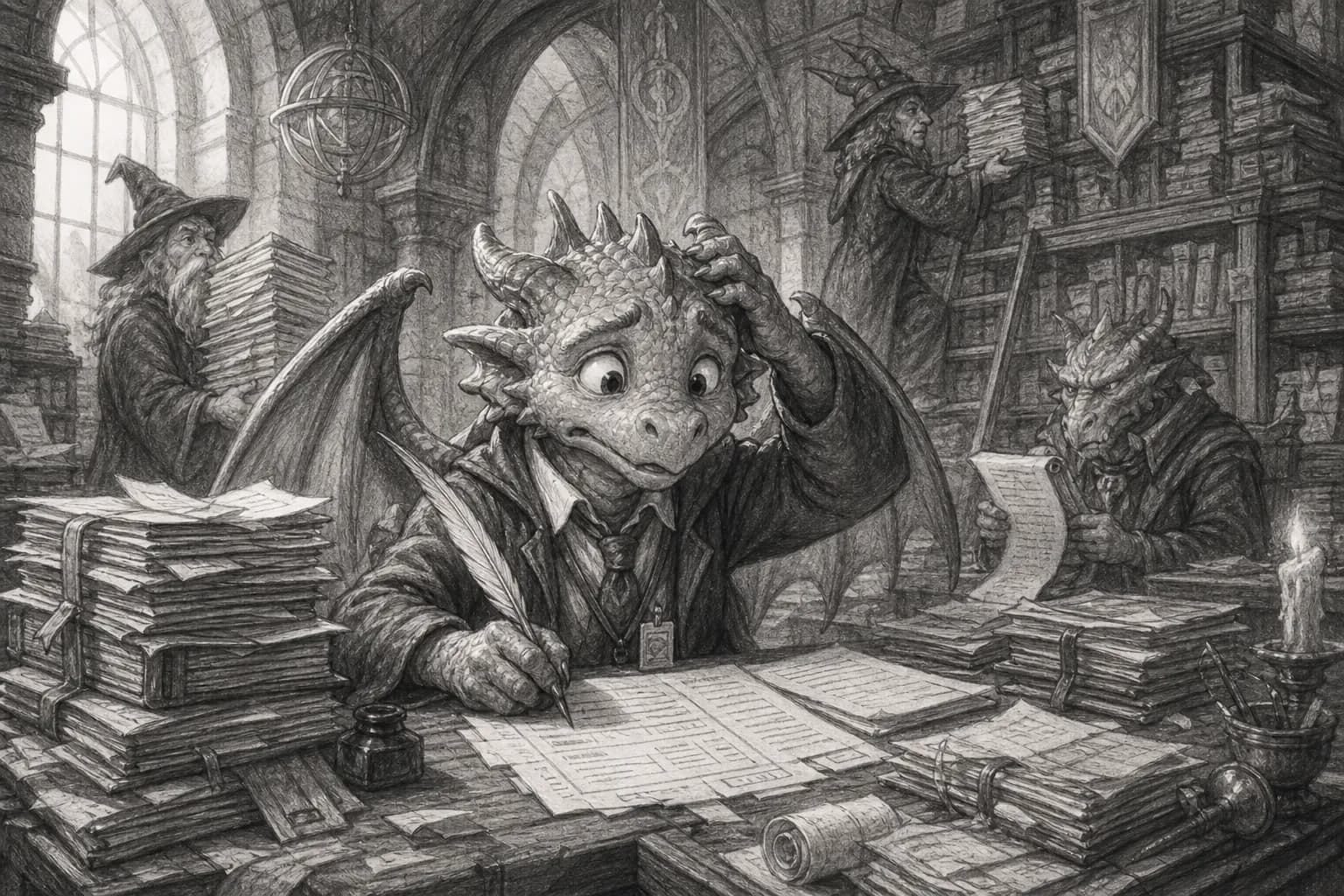 Imagem da história: O Dragão do Departamento de Multas Encantadas